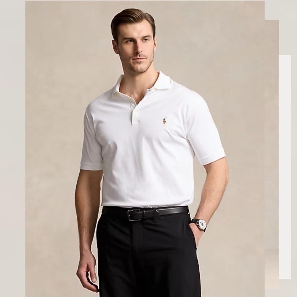 Polo Ralph Lauren Mens 4XB Classic Fit Short Sleeve Soft Touch Polo Shirt White